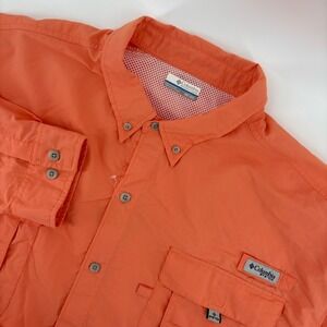Columbia PFG Shirt Mens 3XT Orange Bahama II Performance Fishing Lightweight